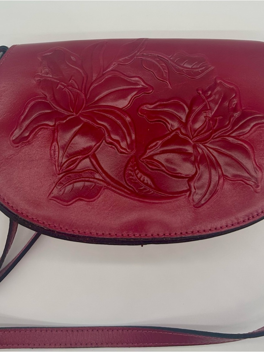 Patricia Nash Embossed Floral Crossbody - Berry